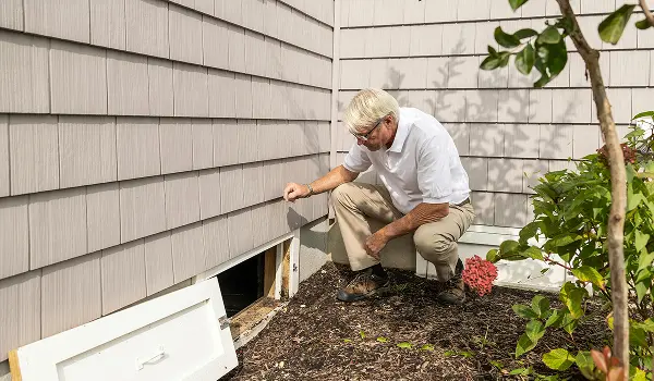 Humboldt Termite & Pest Control technician checks a crawlspace as part of a preventive Quad-P service.